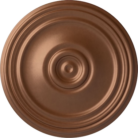 Ekena Millwork Reece Ceiling Medallion (Fits Canopies up to 6 3/4"), Hand-Painted Polished Copper, 21"OD x 1 1/4"P CM21REPOS